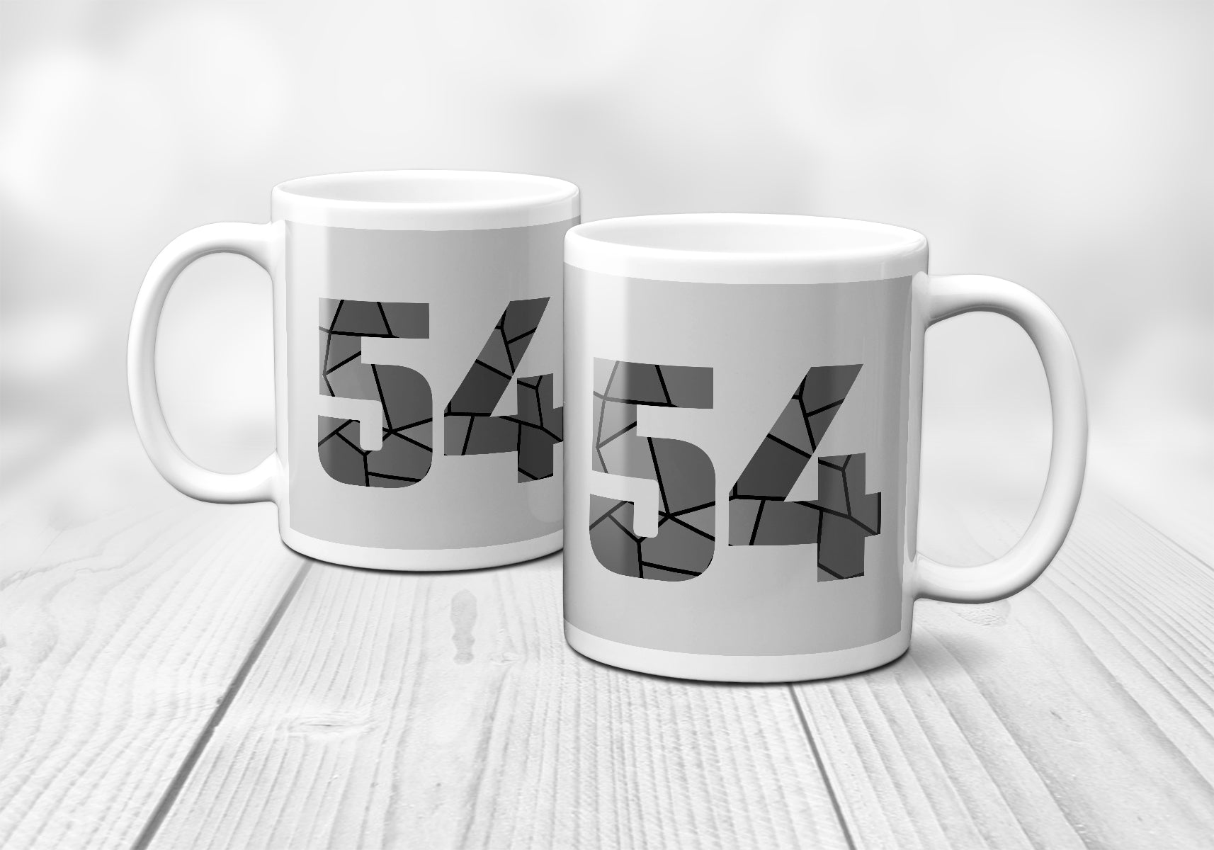 54 Number Mug (Melange Grey)