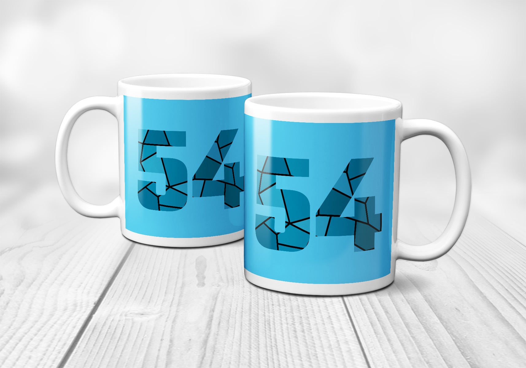 54 Number Mug (Sky Blue)