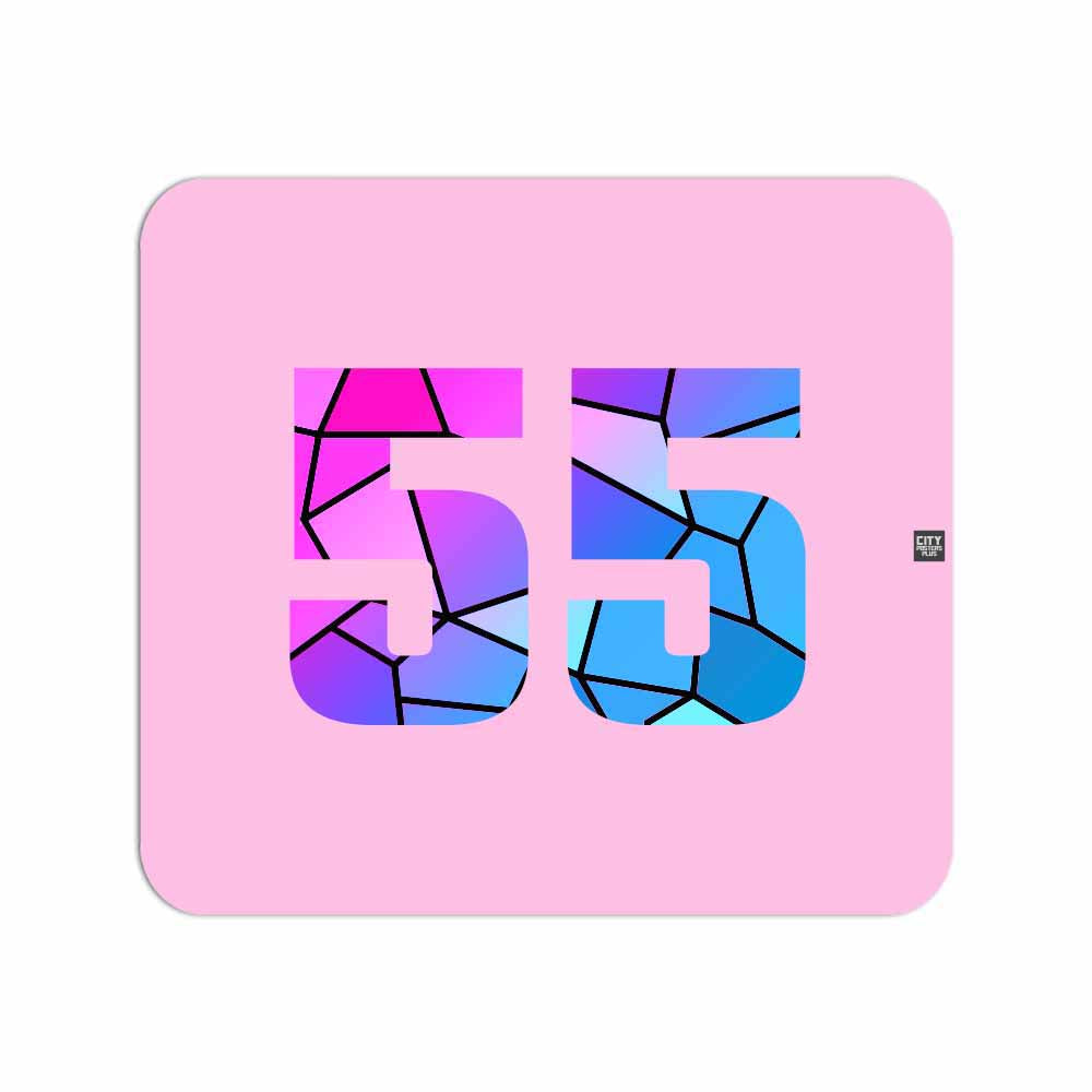 55 Number Mouse pad (Light Pink)