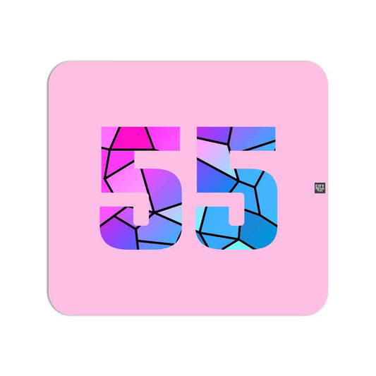 55 Number Mouse pad (Light Pink)