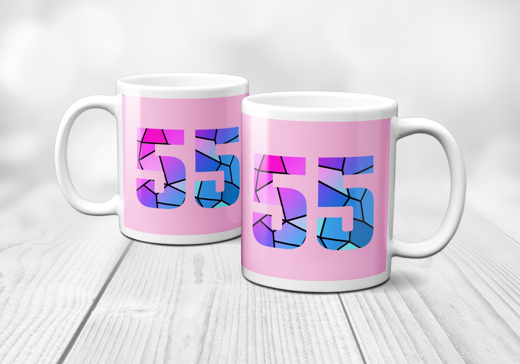 55 Number Mug (Light Pink)