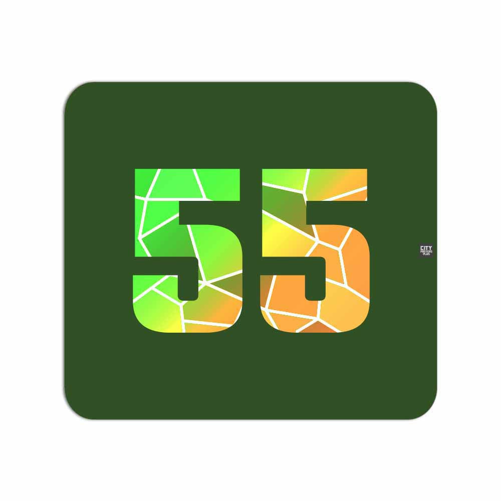 55 Number Mouse pad (Olive Green)