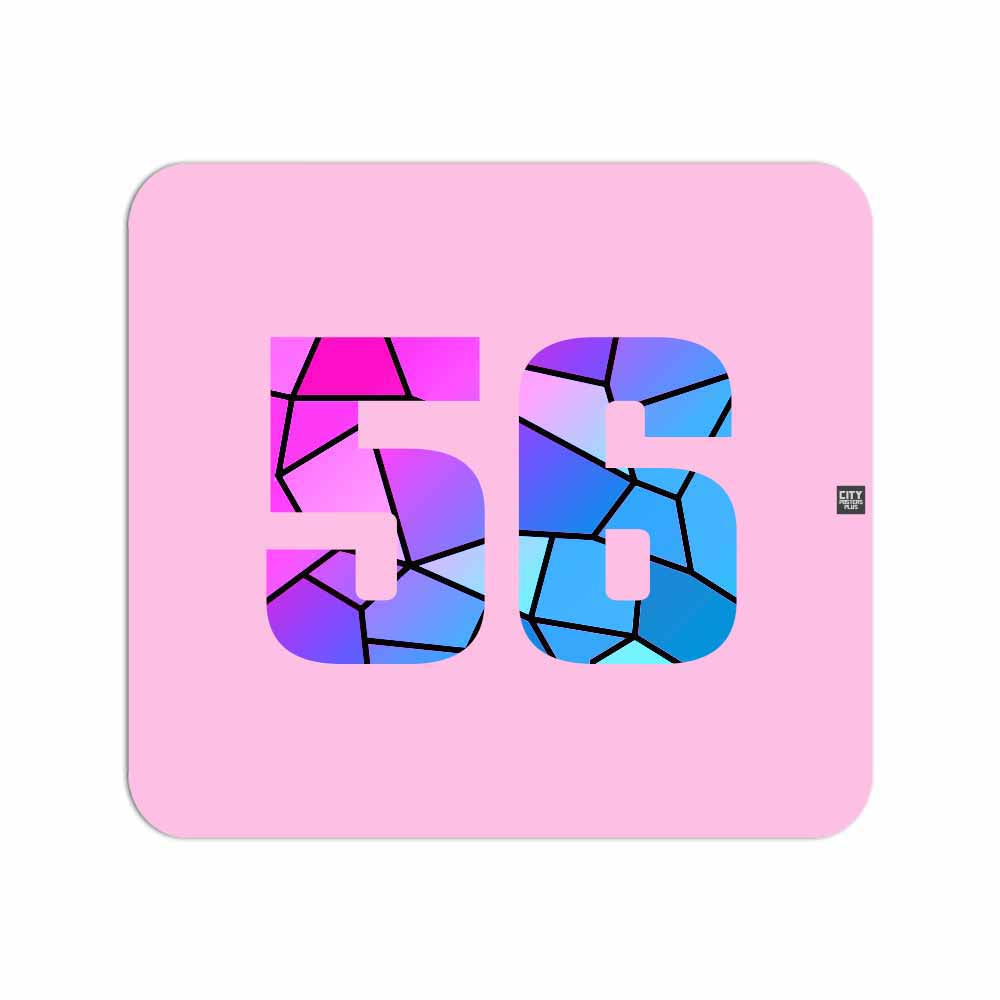 56 Number Mouse pad (Light Pink)