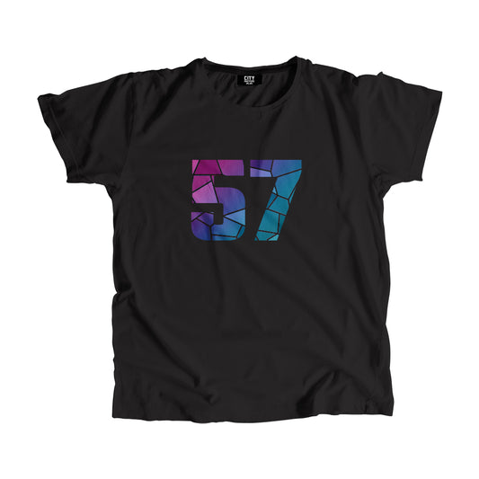 57 Number Men Women Unisex T-Shirt (Black)