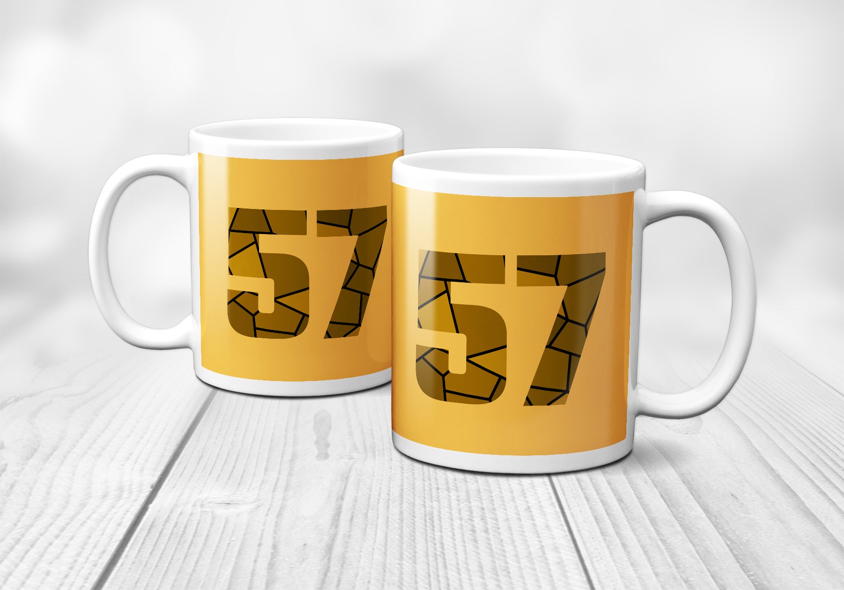 57 Number Mug (Golden Yellow)