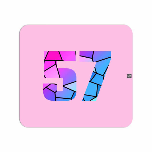 57 Number Mouse pad (Light Pink)