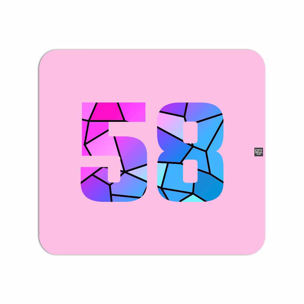 58 Number Mouse pad (Light Pink)