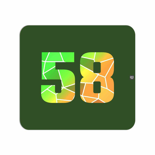 58 Number Mouse pad (Olive Green)