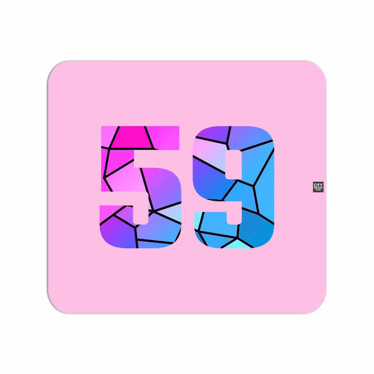 59 Number Mouse pad (Light Pink)