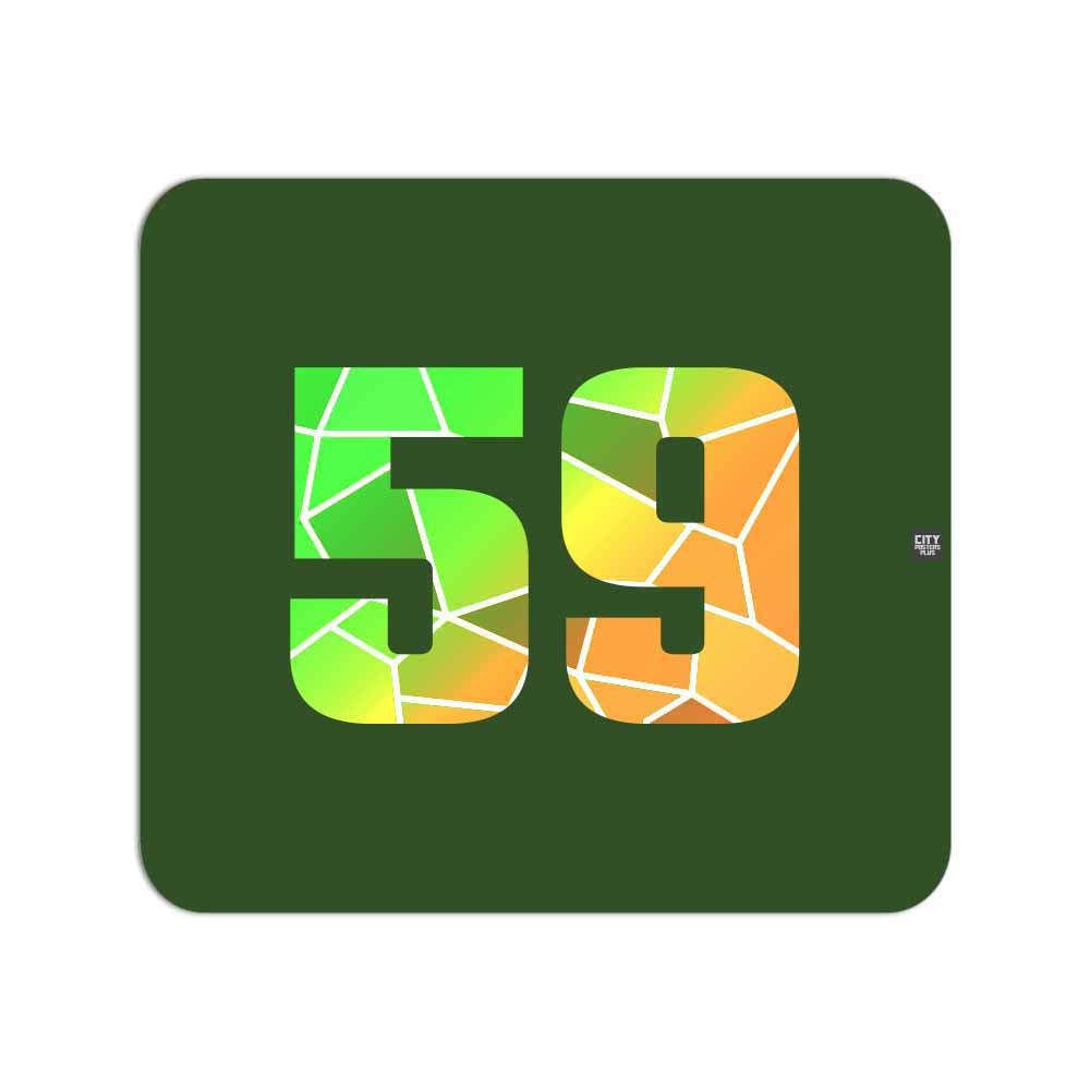 59 Number Mouse pad (Olive Green)