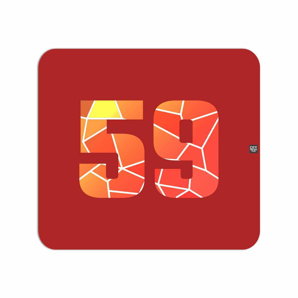 59 Number Mouse pad (Red)