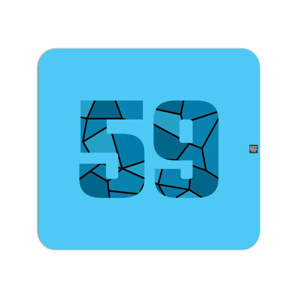 59 Number Mouse pad (Sky Blue)