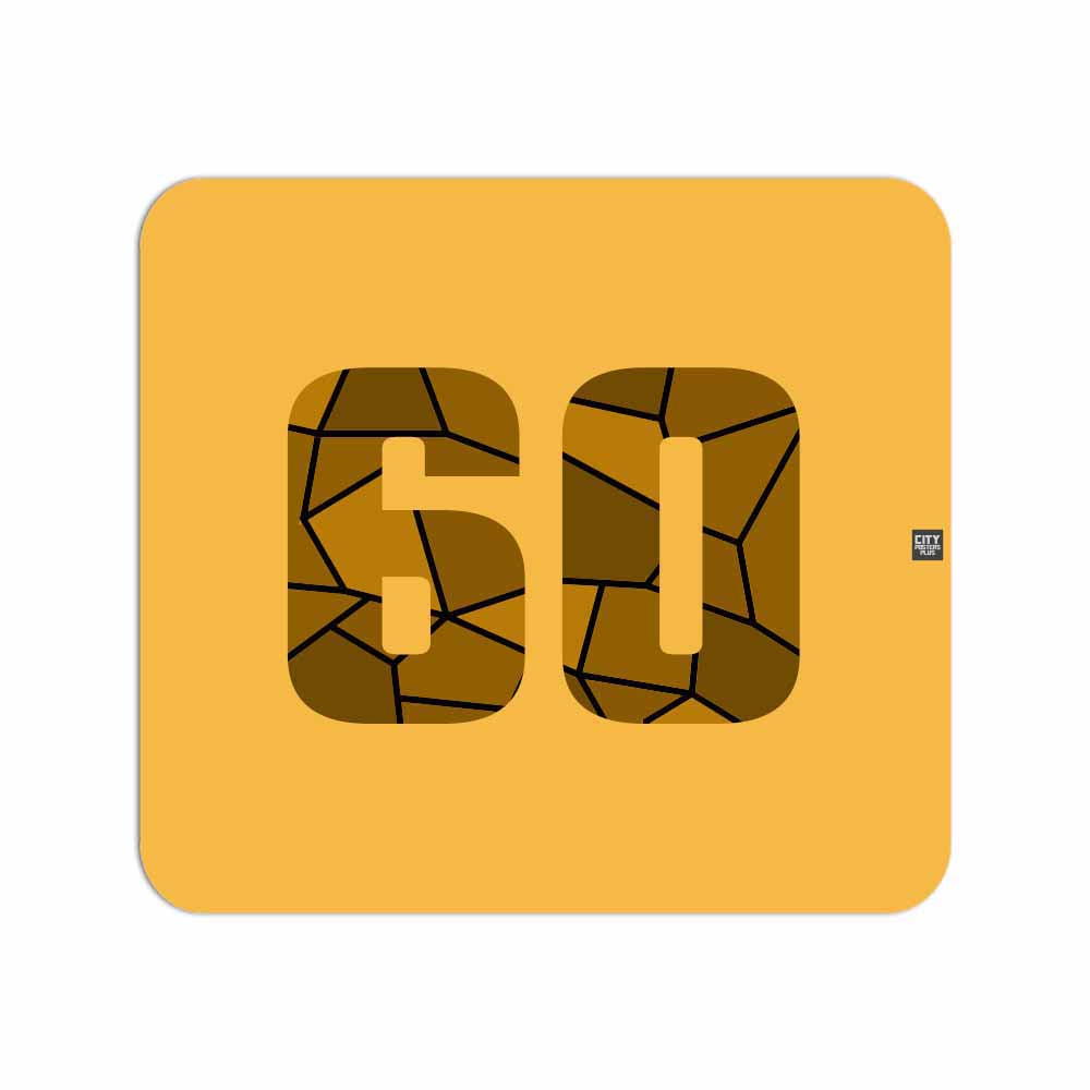 60 Number Mouse pad (Golden Yellow)