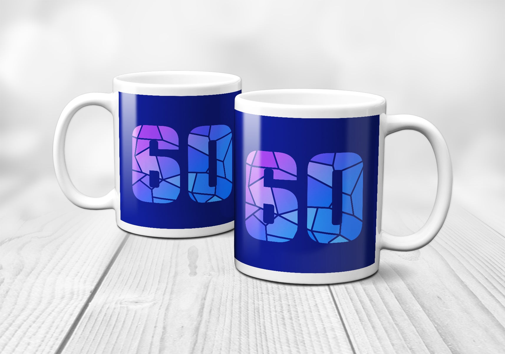 60 Number Mug (Royal Blue)