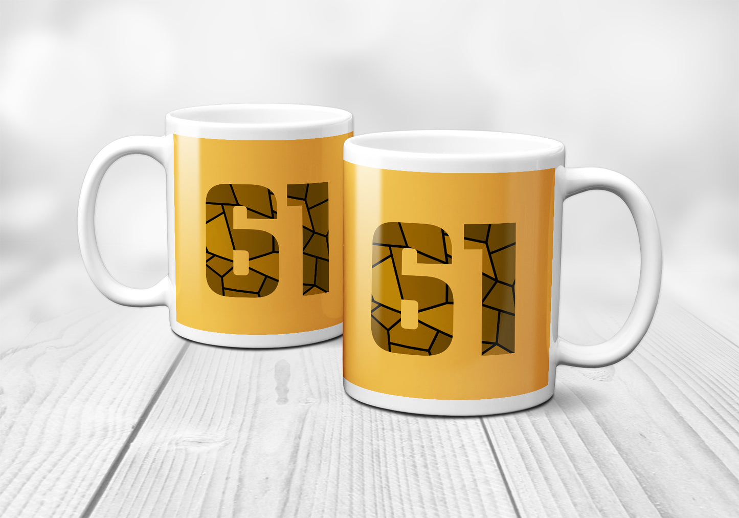 61 Number Mug (Golden Yellow)