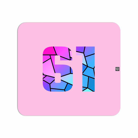 61 Number Mouse pad (Light Pink)