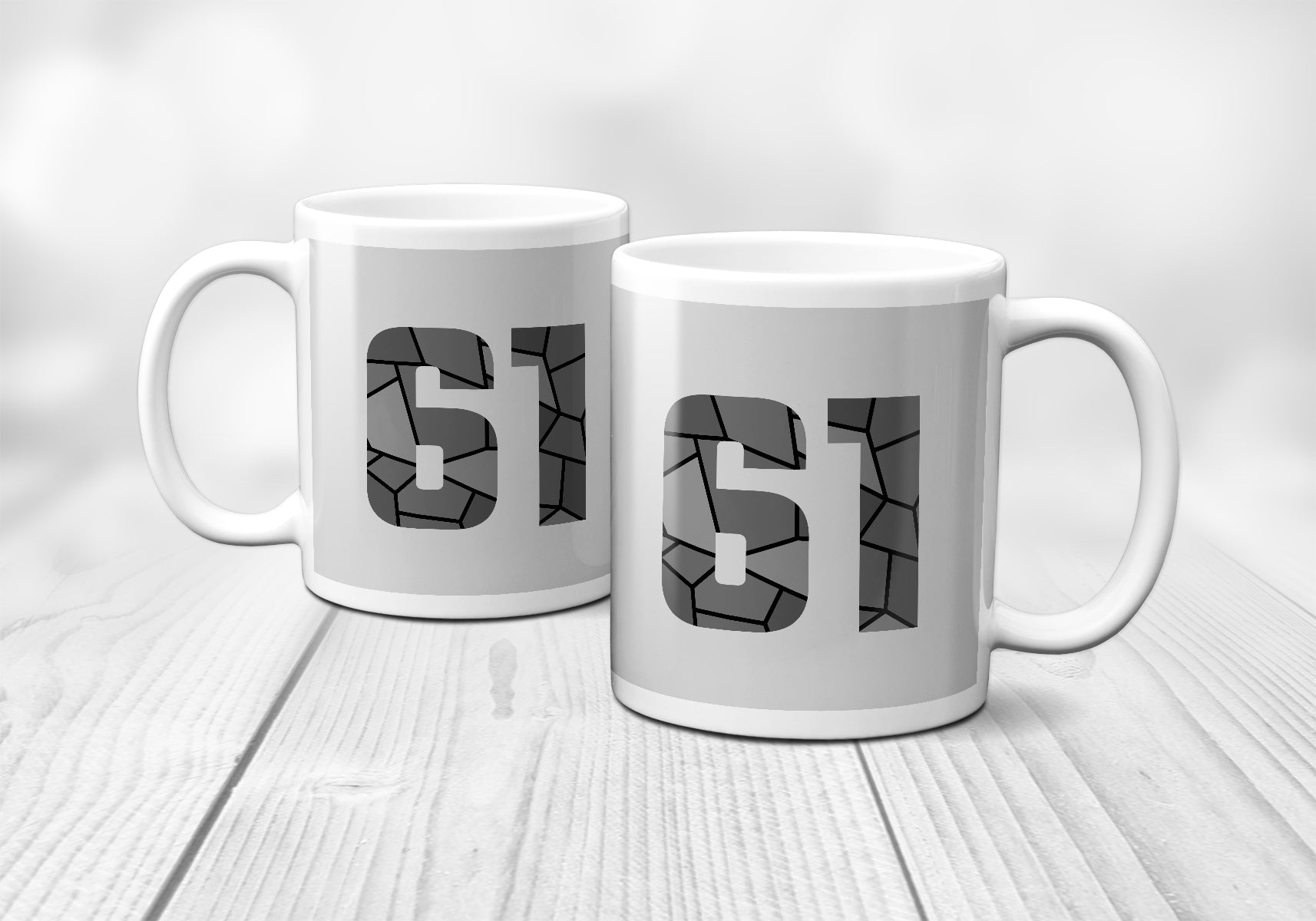 61 Number Mug (Melange Grey)