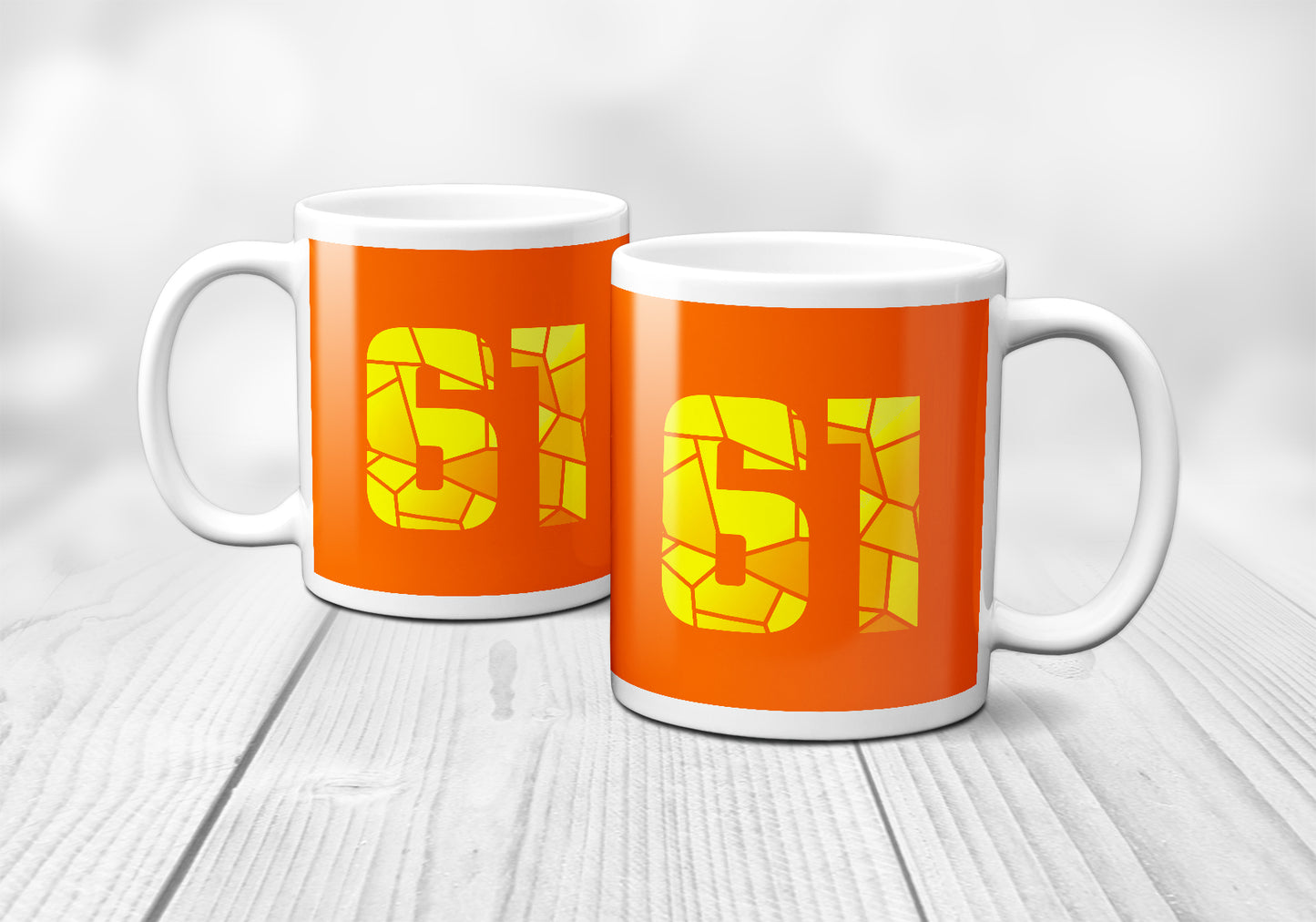 61 Number Mug (Orange)