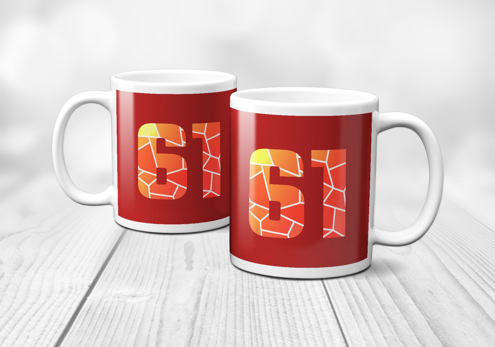 61 Number Mug (Red)