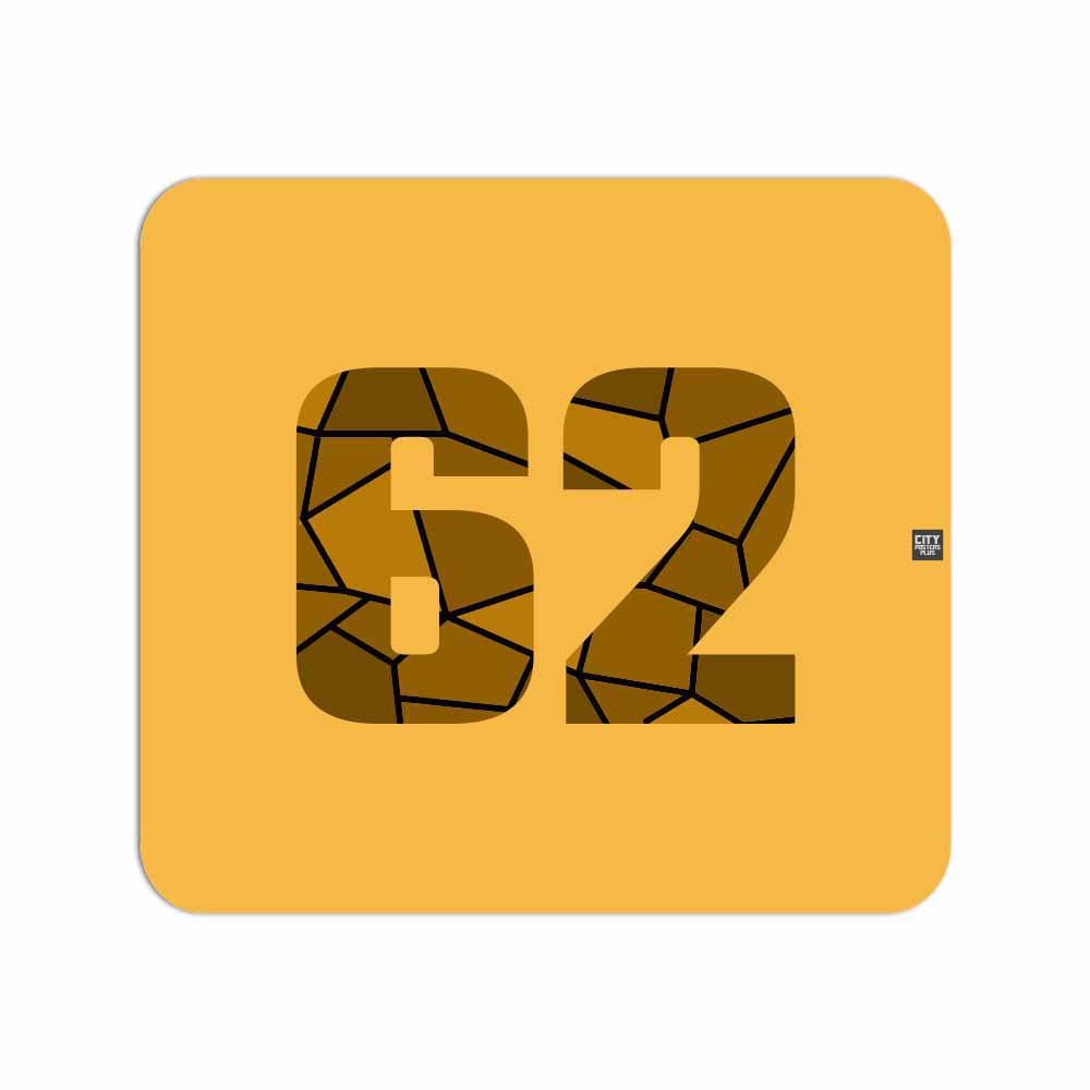 62 Number Mouse pad (Golden Yellow)