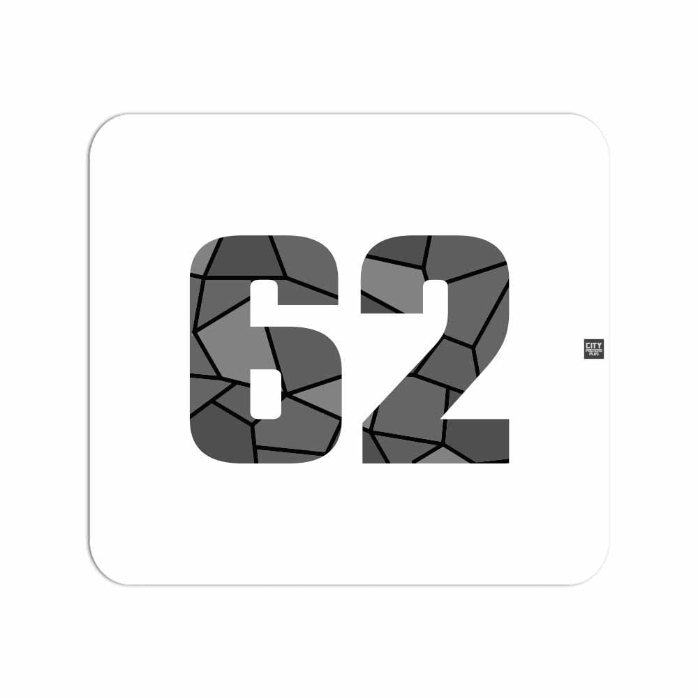 62 Number Mouse pad (White)