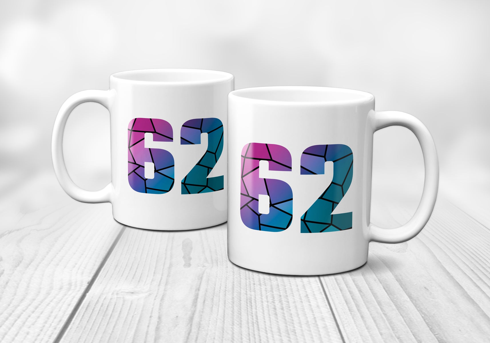 62 Number Mug (White)