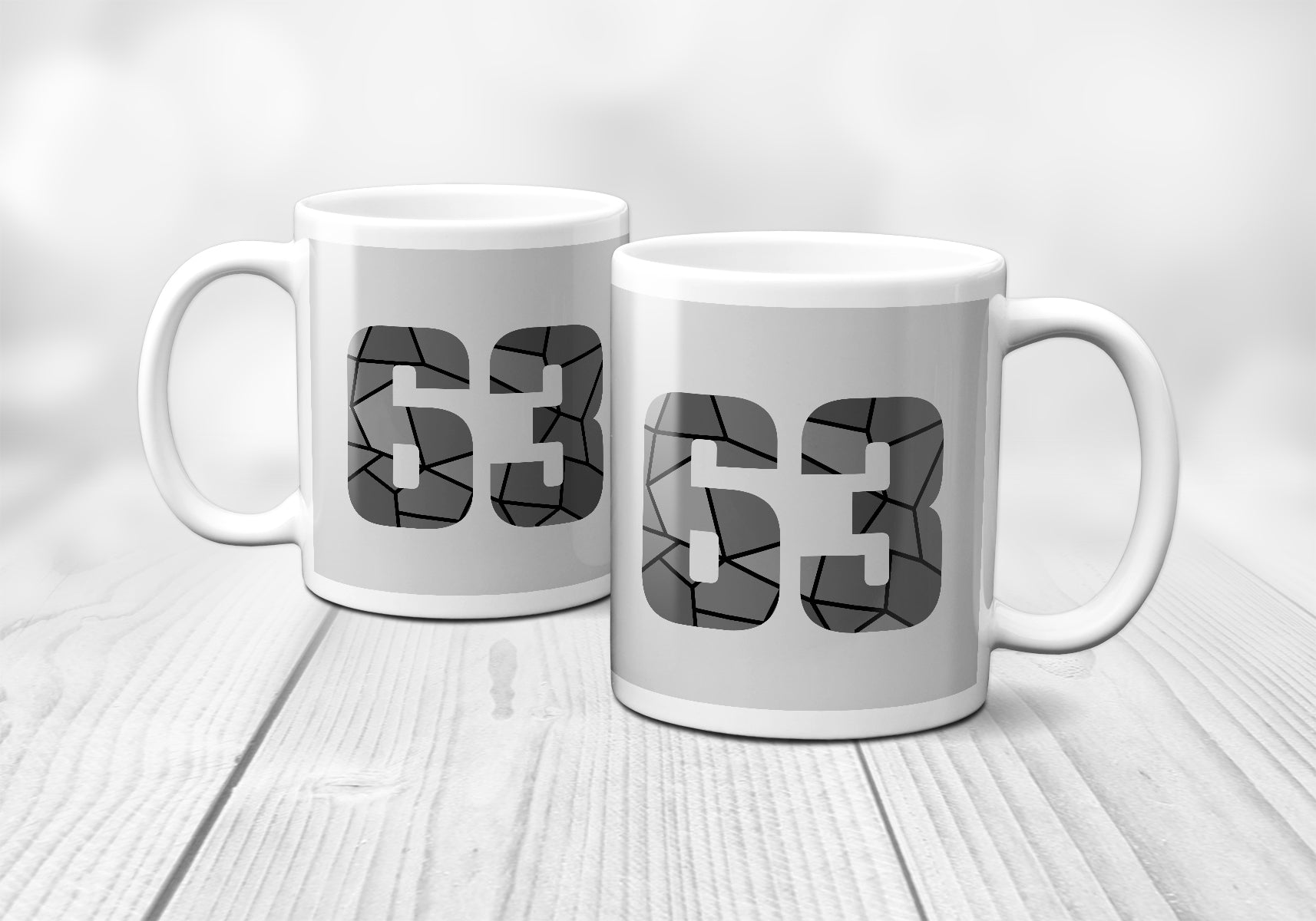 63 Number Mug (Melange Grey)