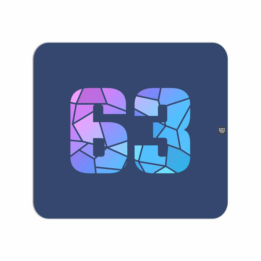 63 Number Mouse pad (Navy Blue)