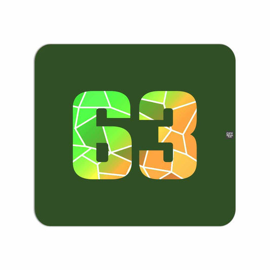 63 Number Mouse pad (Olive Green)