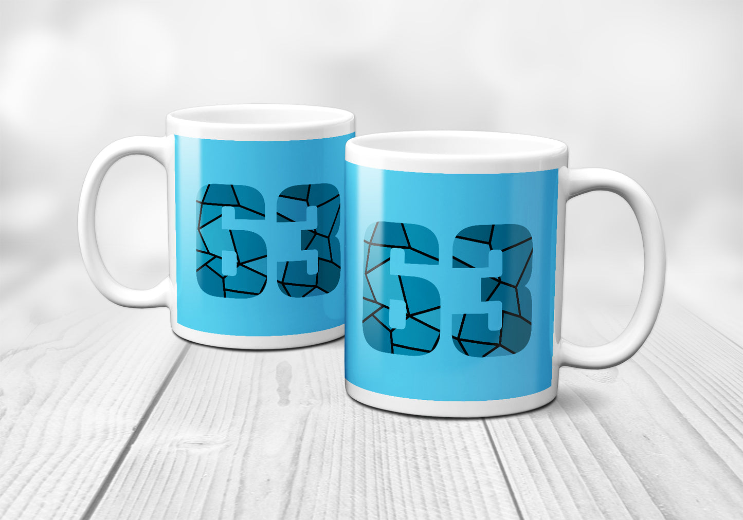 63 Number Mug (Sky Blue)