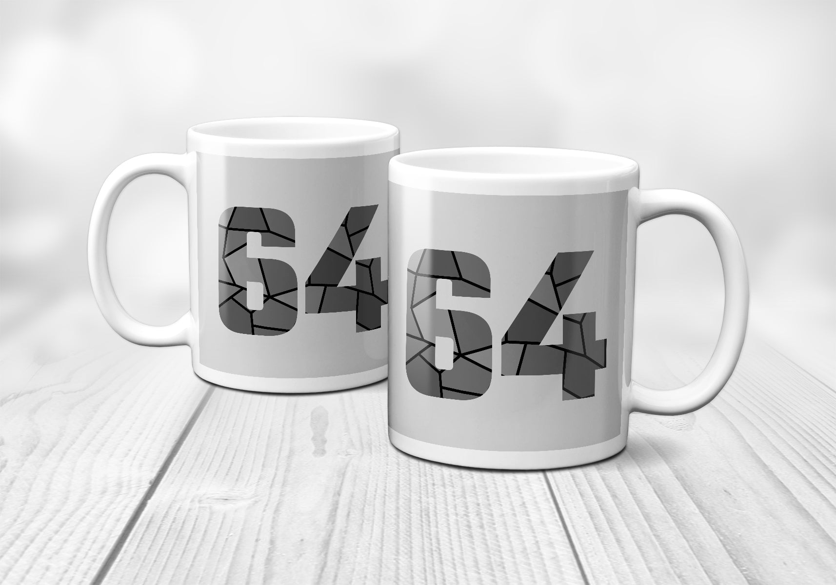 64 Number Mug (Melange Grey)