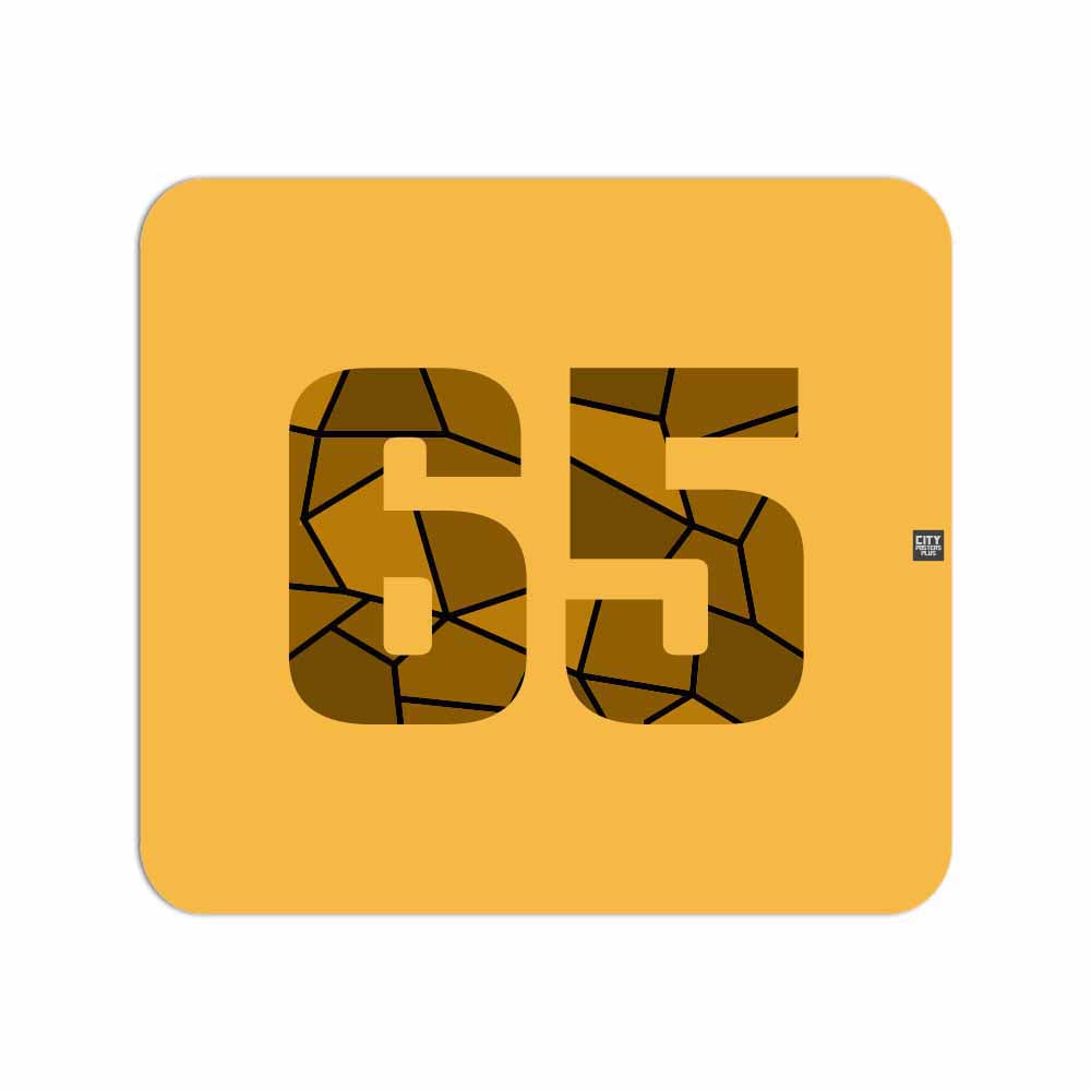 65 Number Mouse pad (Golden Yellow)