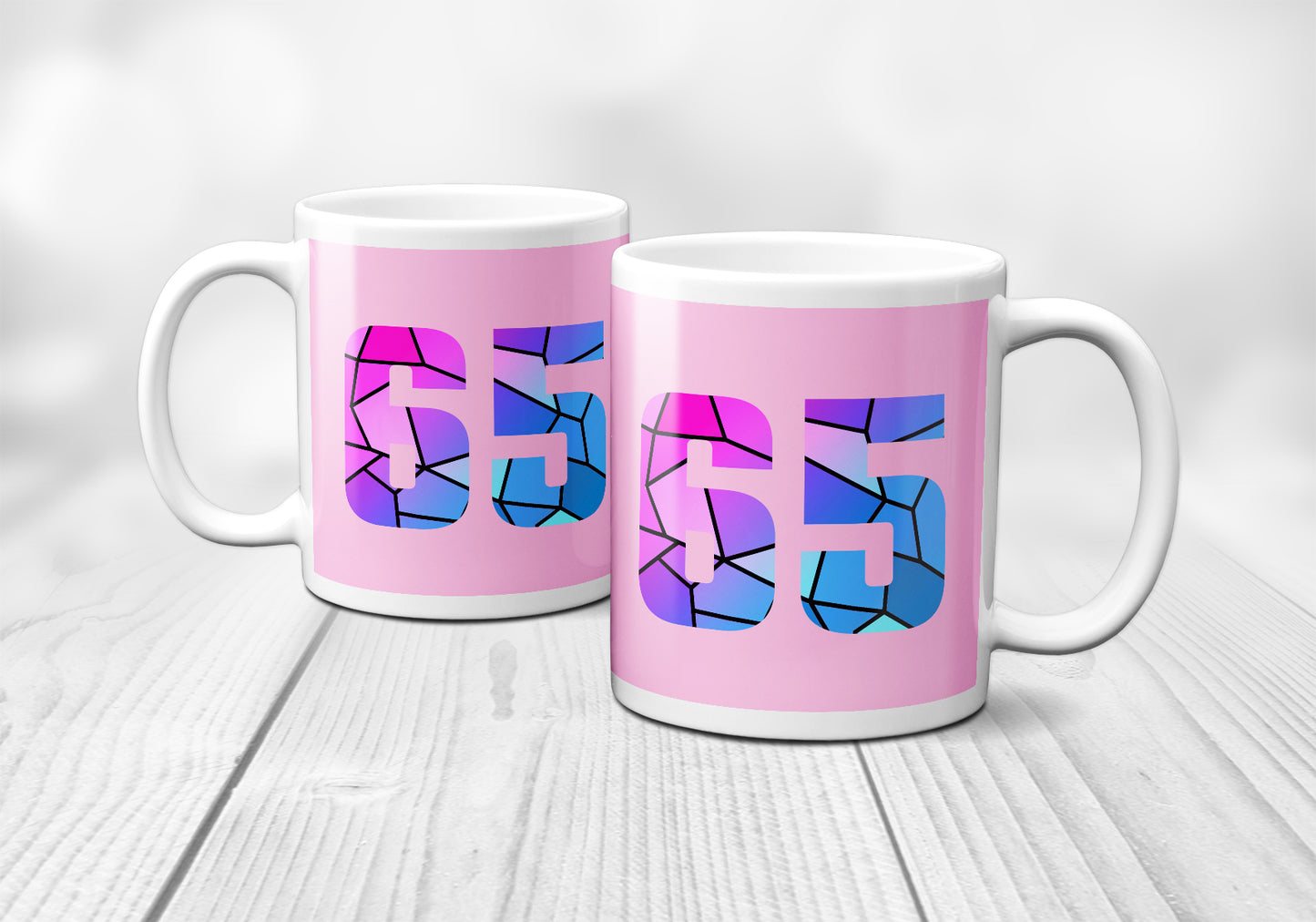 65 Number Mug (Light Pink)