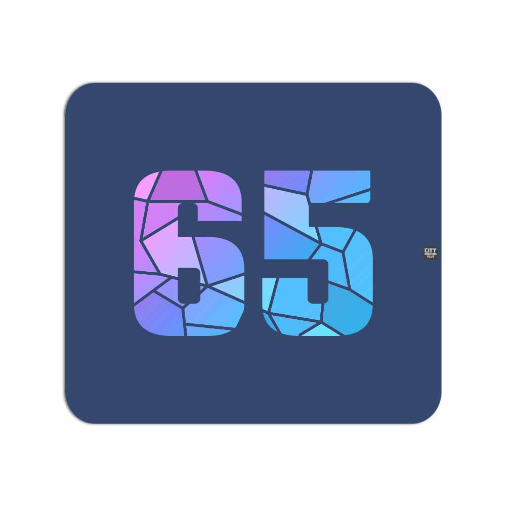 65 Number Mouse pad (Navy Blue)