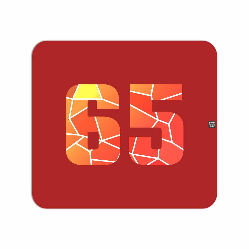 65 Number Mouse pad (Red)