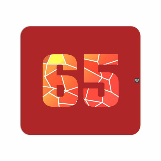 65 Number Mouse pad (Red)