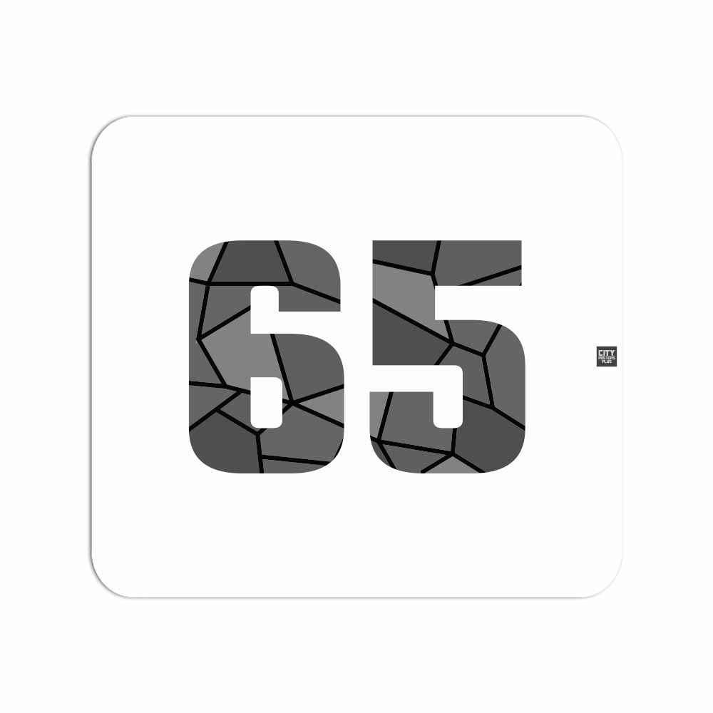 65 Number Mouse pad (White)