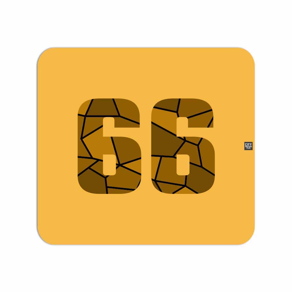 66 Number Mouse pad (Golden Yellow)