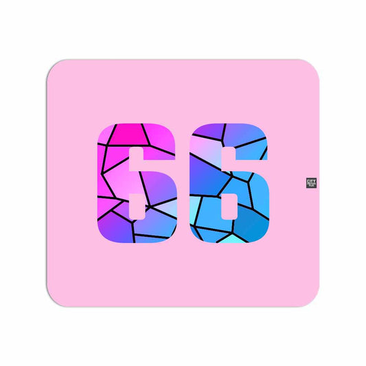 66 Number Mouse pad (Light Pink)