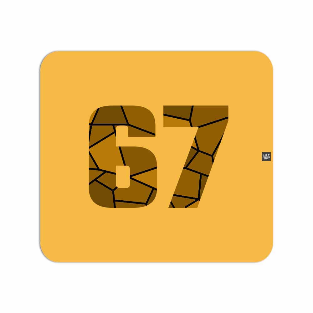 67 Number Mouse pad (Golden Yellow)