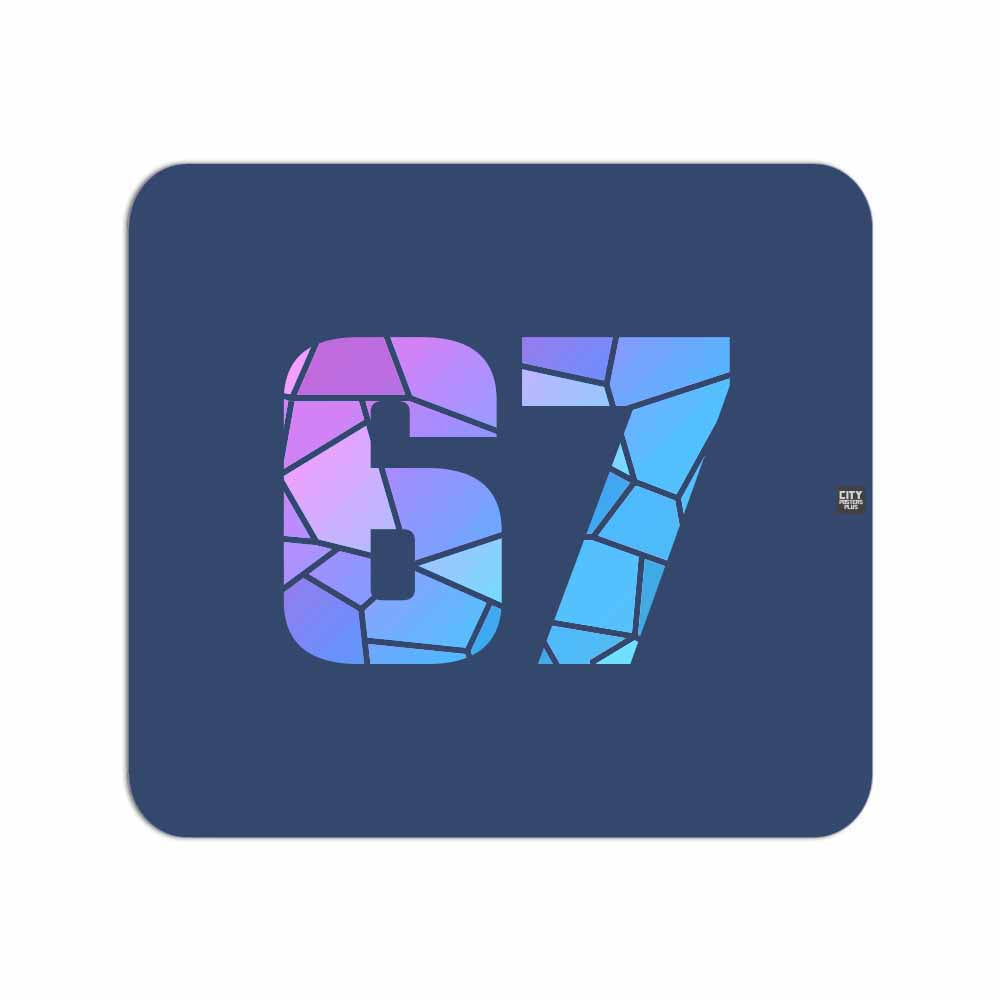 67 Number Mouse pad (Navy Blue)