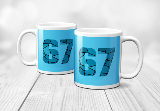 67 Number Mug (Sky Blue)