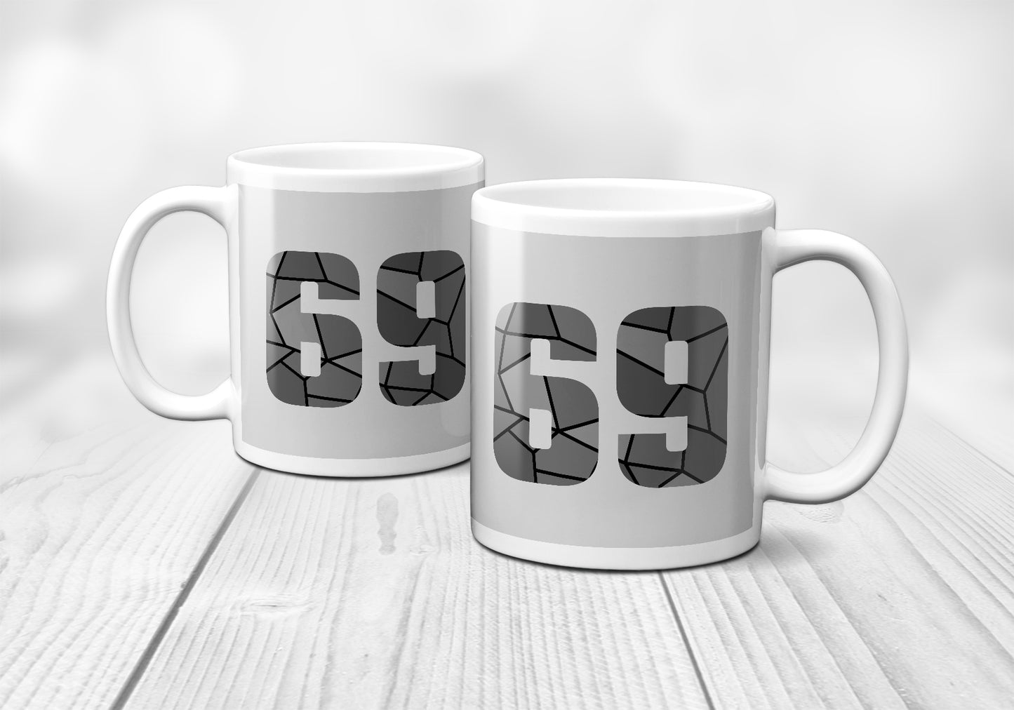 69 Number Mug (Melange Grey)