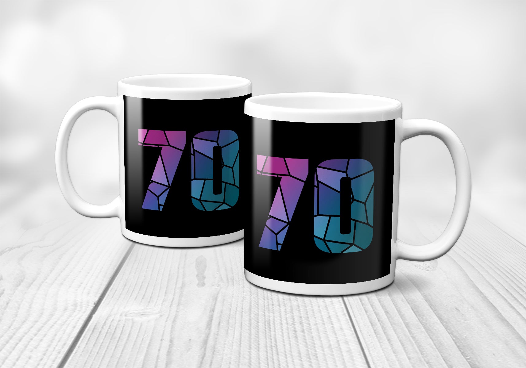 70 Number Mug (Black)