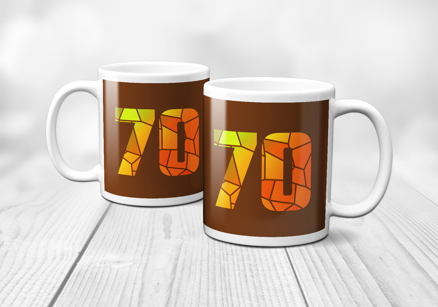 70 Number Mug (Brown)