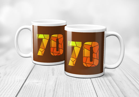 70 Number Mug (Brown)