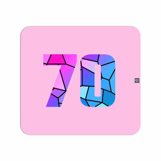 70 Number Mouse pad (Light Pink)