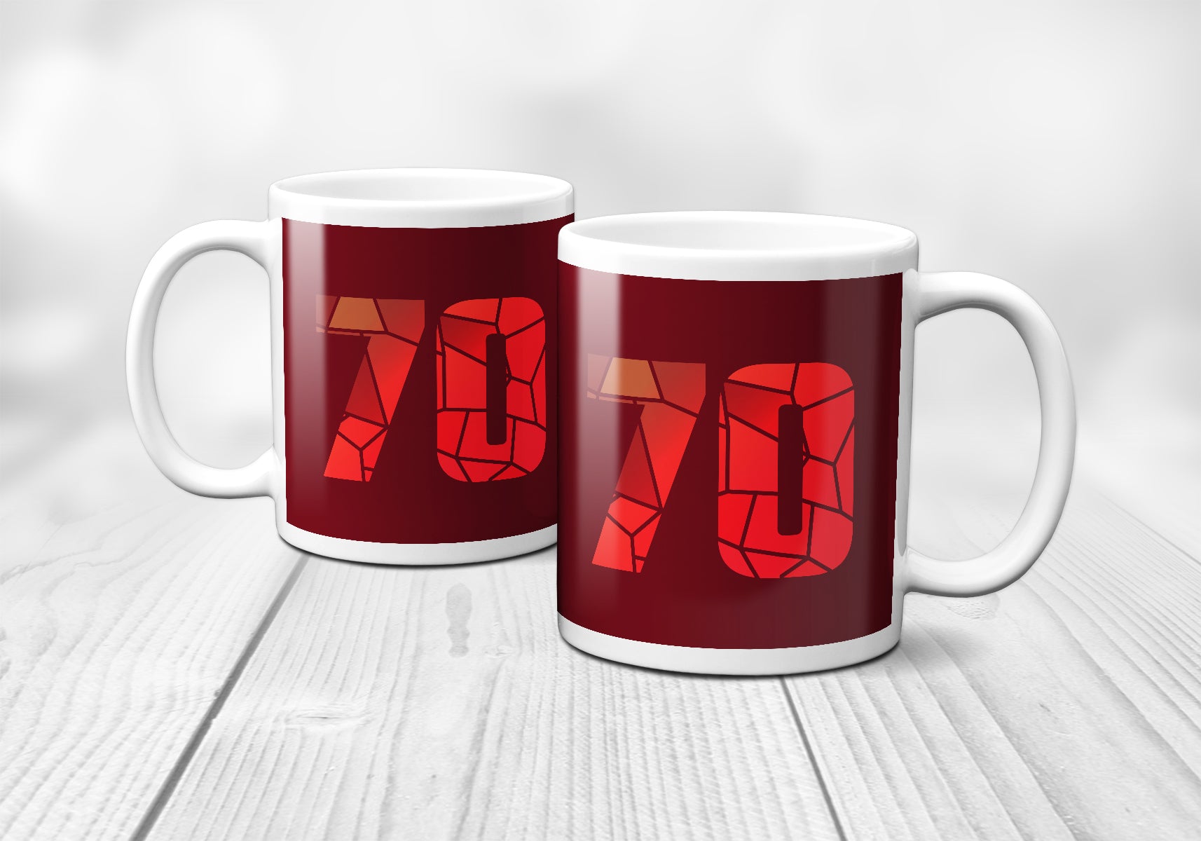 70 Number Mug (Maroon)