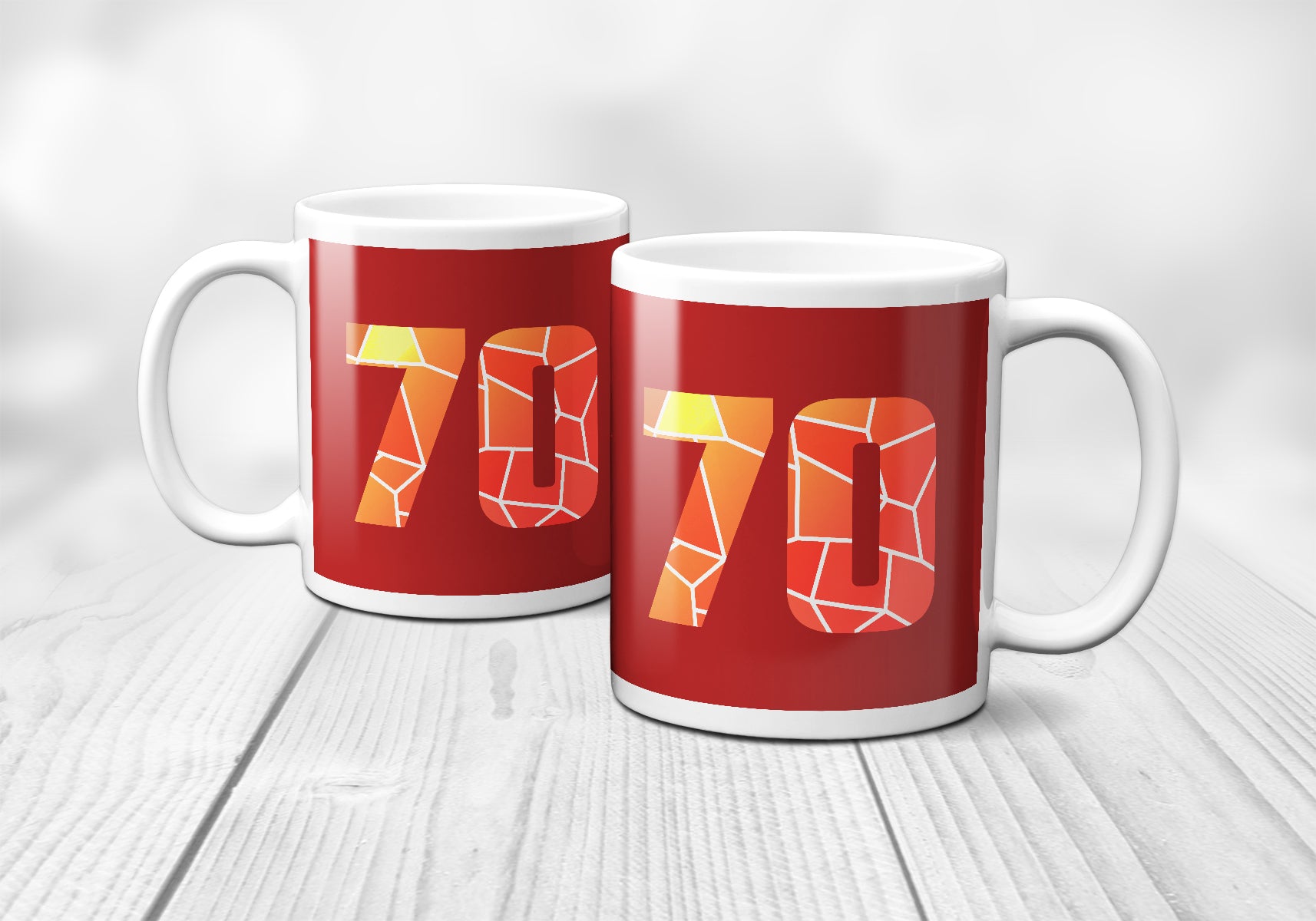 70 Number Mug (Red)