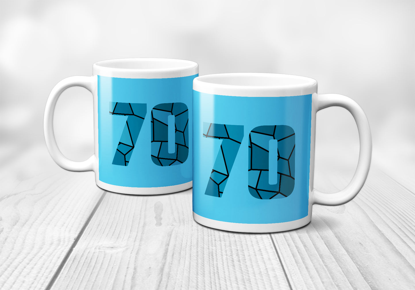 70 Number Mug (Sky Blue)